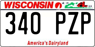WI license plate 340PZP