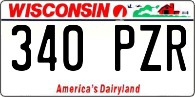 WI license plate 340PZR