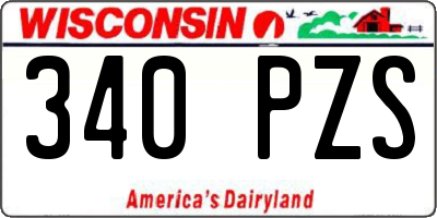 WI license plate 340PZS