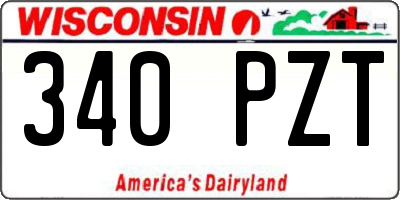 WI license plate 340PZT