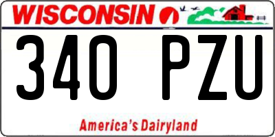 WI license plate 340PZU
