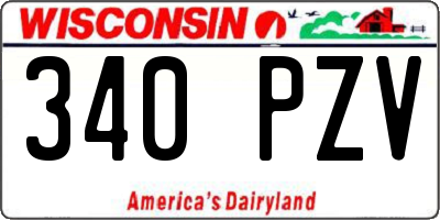 WI license plate 340PZV