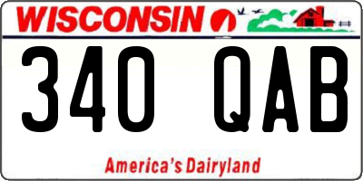 WI license plate 340QAB