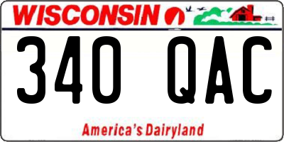 WI license plate 340QAC