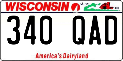 WI license plate 340QAD