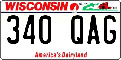 WI license plate 340QAG