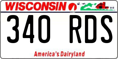WI license plate 340RDS