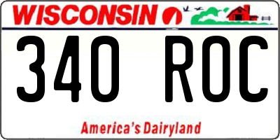 WI license plate 340ROC