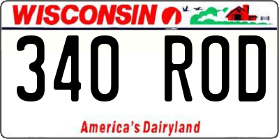 WI license plate 340ROD