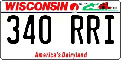 WI license plate 340RRI