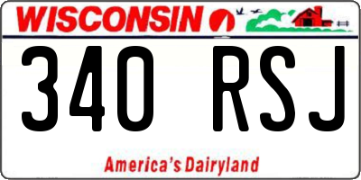 WI license plate 340RSJ