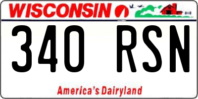 WI license plate 340RSN