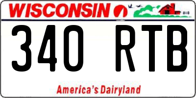 WI license plate 340RTB
