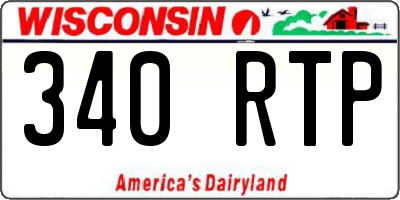 WI license plate 340RTP