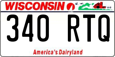 WI license plate 340RTQ