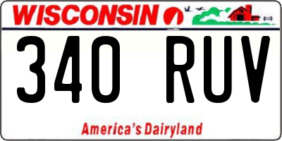 WI license plate 340RUV