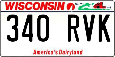 WI license plate 340RVK