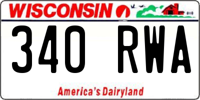 WI license plate 340RWA