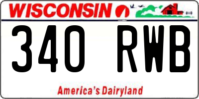 WI license plate 340RWB