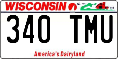 WI license plate 340TMU