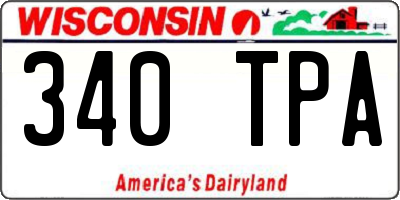 WI license plate 340TPA