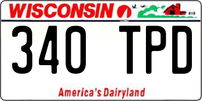 WI license plate 340TPD