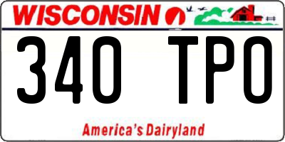 WI license plate 340TPO