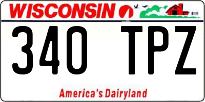 WI license plate 340TPZ