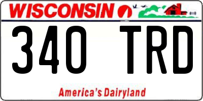 WI license plate 340TRD