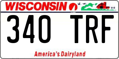WI license plate 340TRF