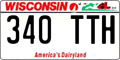 WI license plate 340TTH