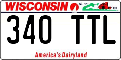 WI license plate 340TTL