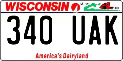 WI license plate 340UAK