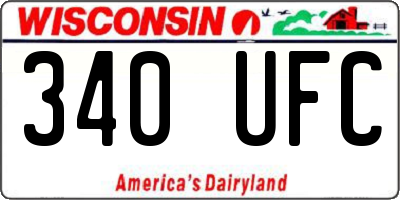 WI license plate 340UFC