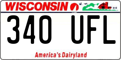 WI license plate 340UFL