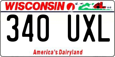 WI license plate 340UXL