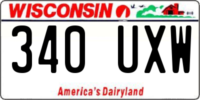 WI license plate 340UXW