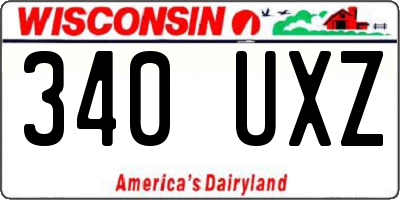 WI license plate 340UXZ