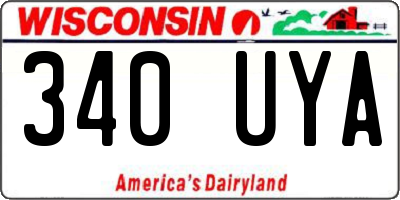 WI license plate 340UYA