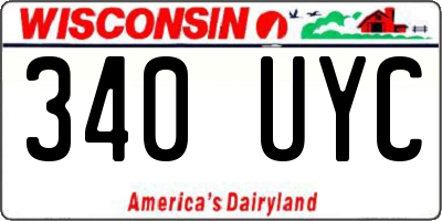 WI license plate 340UYC