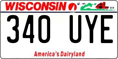 WI license plate 340UYE