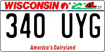 WI license plate 340UYG