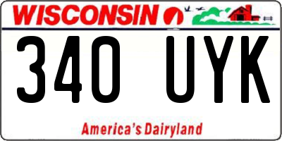 WI license plate 340UYK