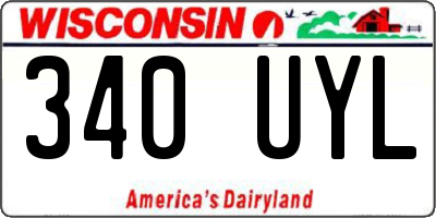 WI license plate 340UYL