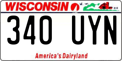 WI license plate 340UYN