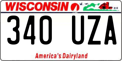 WI license plate 340UZA