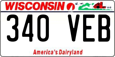 WI license plate 340VEB