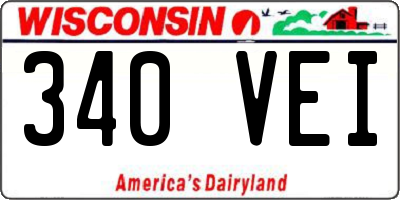 WI license plate 340VEI