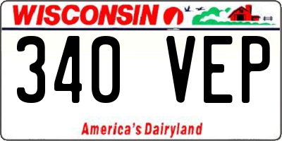 WI license plate 340VEP