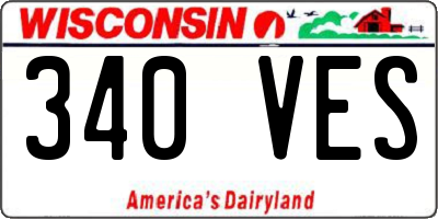 WI license plate 340VES
